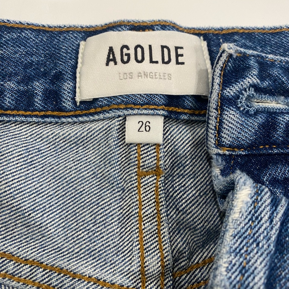 Denim Blue Women's Agolde Parker Shorts - Picture 2 of 3